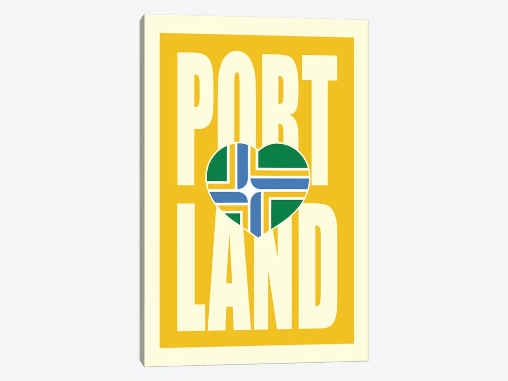Portland Typography Flag by Benton Park Prints 1-piece Canvas Art