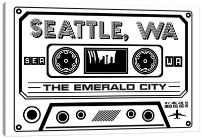 Seattle Cassette - Light Background Canvas Art Print - Media Formats
