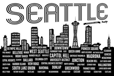 Seattle Neighborhoods by Benton Park Prints art print