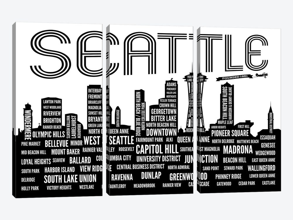 Seattle Neighborhoods by Benton Park Prints 3-piece Art Print