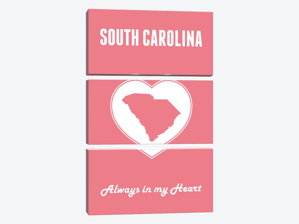 South Carolina - Always In My Heart by Benton Park Prints 3-piece Canvas Art Print