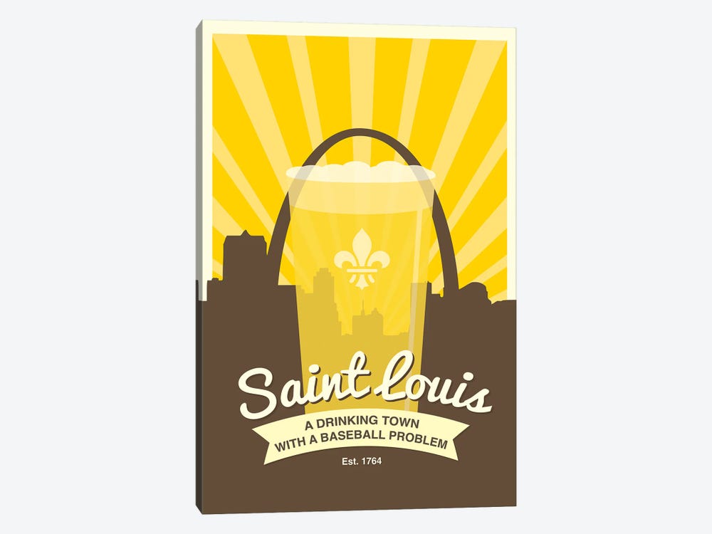 St. Louis - Drinking Town With A Baseball Problem by Benton Park Prints 1-piece Canvas Artwork