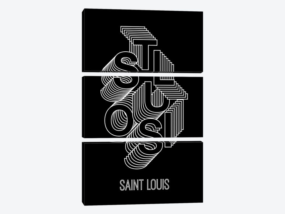 St. Louis Steps - Dark Background 3-piece Canvas Art Print