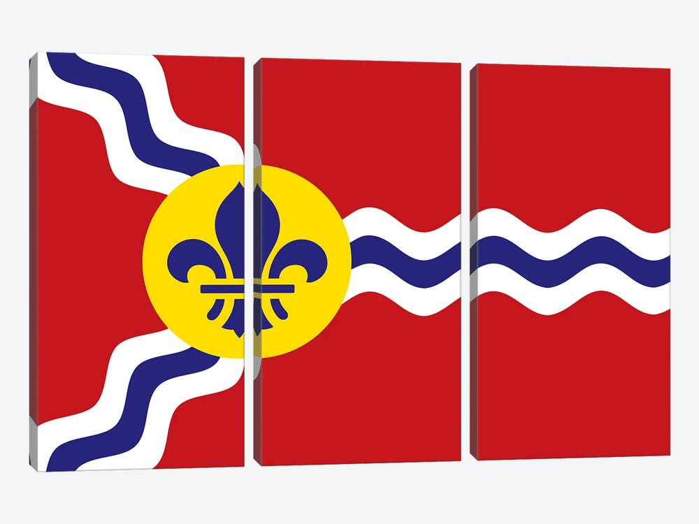 St. Louis Flag by Benton Park Prints 3-piece Canvas Artwork