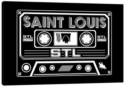 St. Louis Cassette - Dark Background Canvas Art Print - Benton Park Prints