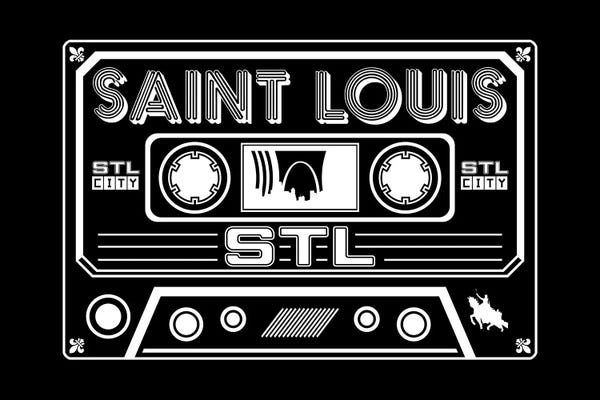 Benton Park Prints: St. Louis Cassette - Dark Background by Benton Park Prints