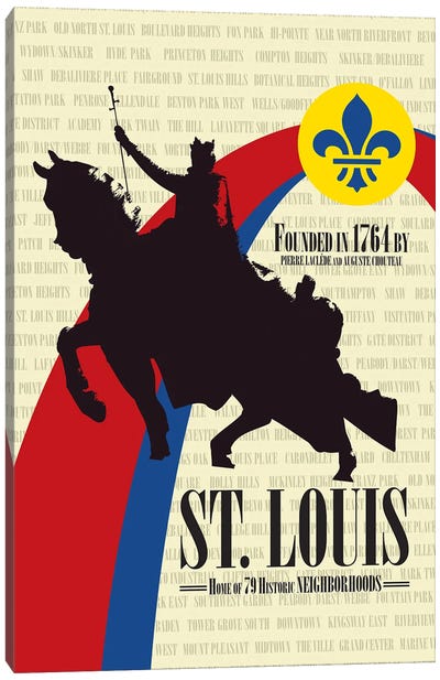 St. Louis - Founded in 1764 Canvas Art Print - St. Louis Art