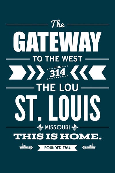 Benton Park Prints: St. Louis - Typography Navy by Benton Park Prints