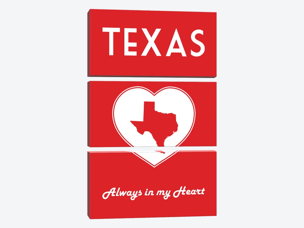 Texas - Always In My Heart by Benton Park Prints 3-piece Canvas Artwork