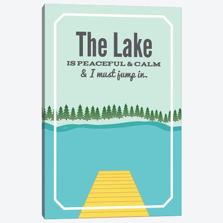 The Lake is Peaceful & Calm Canvas Print #BPP315} by Benton Park Prints Canvas Artwork