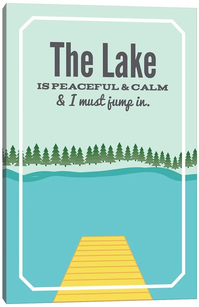 The Lake is Peaceful & Calm Canvas Art Print - Benton Park Prints
