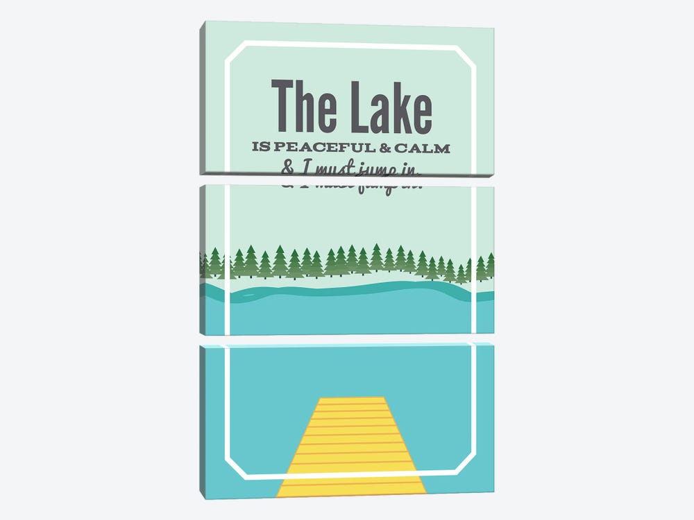The Lake is Peaceful & Calm by Benton Park Prints 3-piece Art Print
