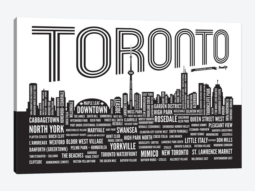 Toronto Neighborhoods by Benton Park Prints 1-piece Canvas Art