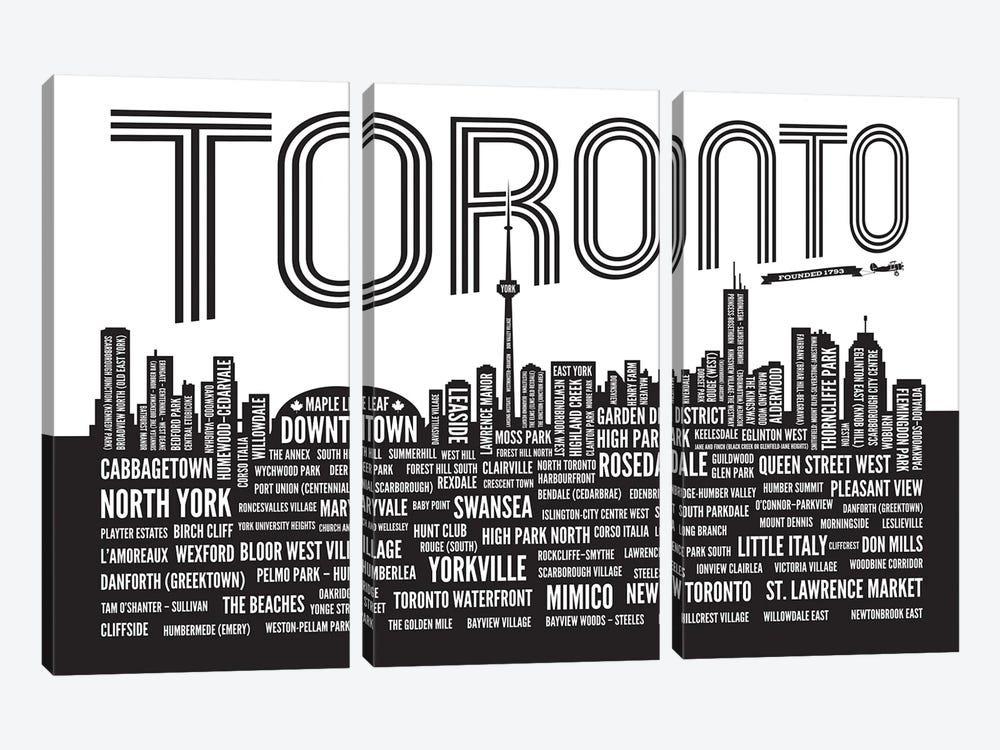 Toronto Neighborhoods by Benton Park Prints 3-piece Canvas Art