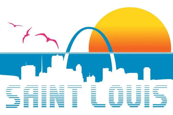 Missouri: St. Louis Sunset by Benton Park Prints