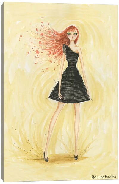Little Black Dress June Canvas Art Print - Bella Pilar