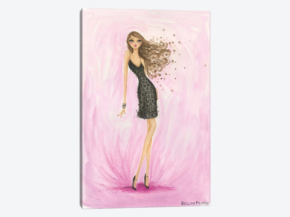 Little Black Dress Valentine by Bella Pilar 1-piece Canvas Art Print