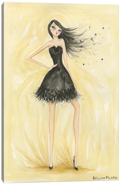 Little Black Dress Zoe Canvas Art Print - Bella Pilar