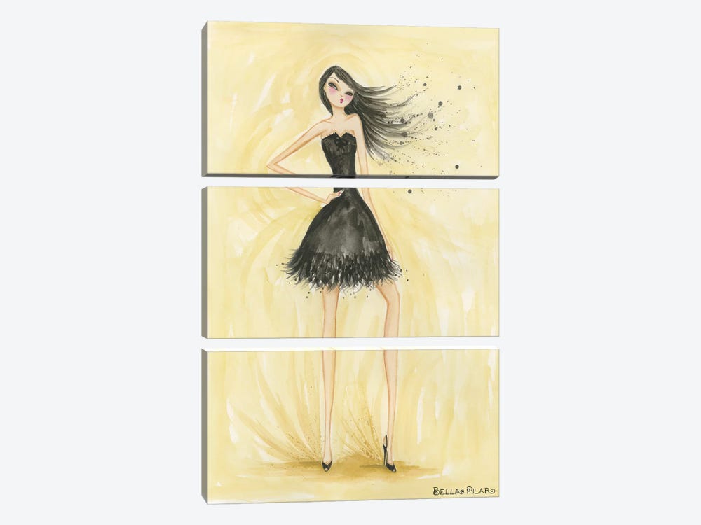 Little Black Dress Zoe by Bella Pilar 3-piece Canvas Artwork