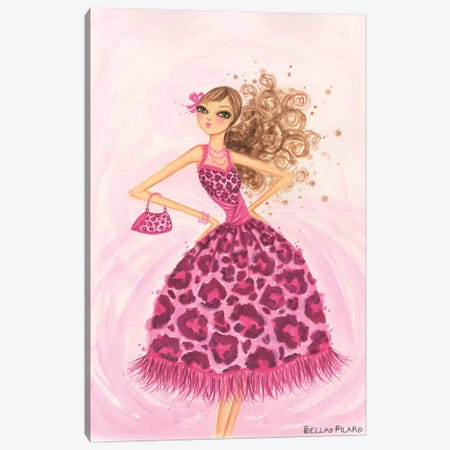 Pink Leopard Dress Canvas Print #BPR103} by Bella Pilar Art Print