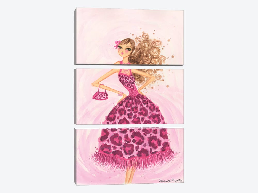 Pink Leopard Dress by Bella Pilar 3-piece Art Print