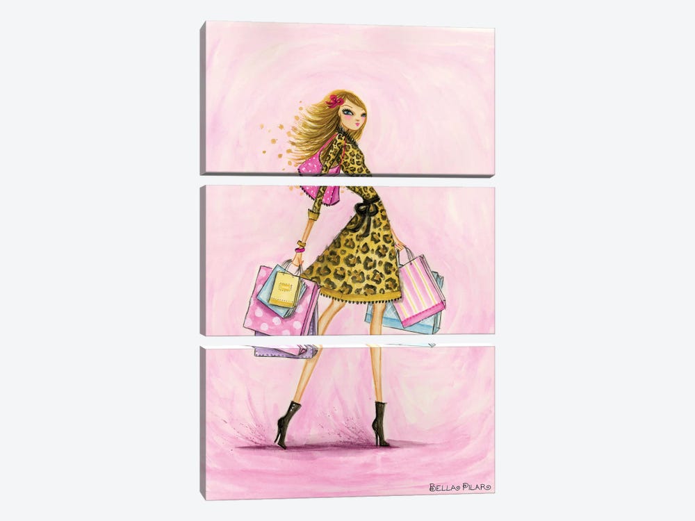 Spring Into Shopping See Me Shop by Bella Pilar 3-piece Canvas Art Print