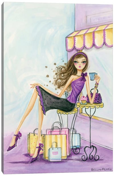 Spring Into Shopping Therapy Canvas Art Print - Bella Pilar