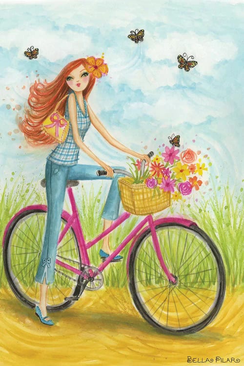 Sprung Bicycle Ride by Bella Pilar wall art