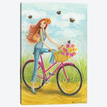Sprung Bicycle Ride Canvas Print #BPR124} by Bella Pilar Canvas Art