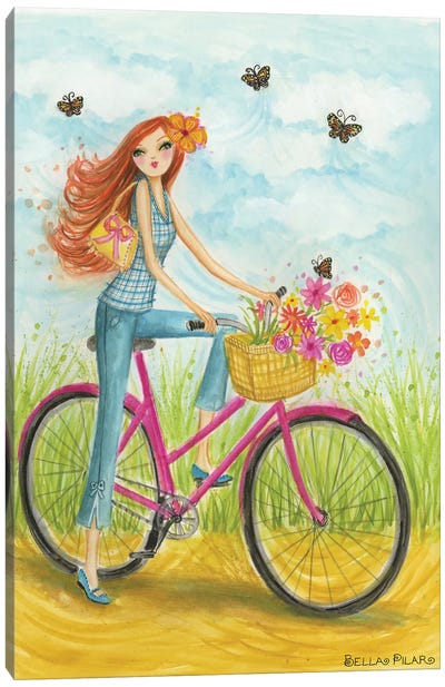 Sprung Bicycle Ride Canvas Art Print - Tea Party