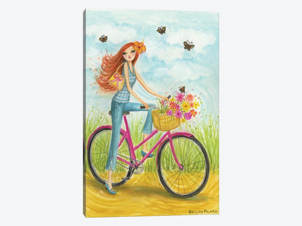 Sprung Bicycle Ride by Bella Pilar 1-piece Canvas Artwork