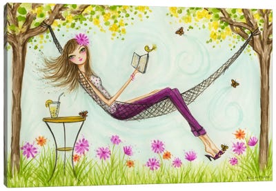 Sprung Hammock Canvas Art Print - Colorful Spring