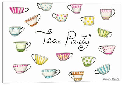 Tea Party Tea Cups Canvas Art Print - Coffee Art