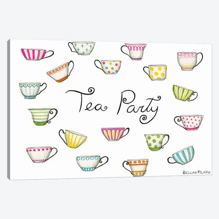 Tea Party Tea Cups Canvas Print #BPR133} by Bella Pilar Canvas Art