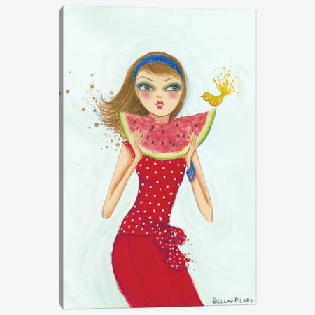 Backyard Melon Canvas Print #BPR151} by Bella Pilar Canvas Wall Art