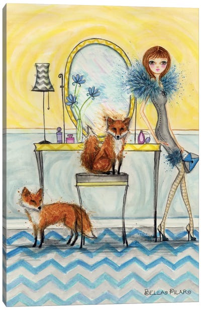 Fiona and Fox Canvas Art Print - Party Animals
