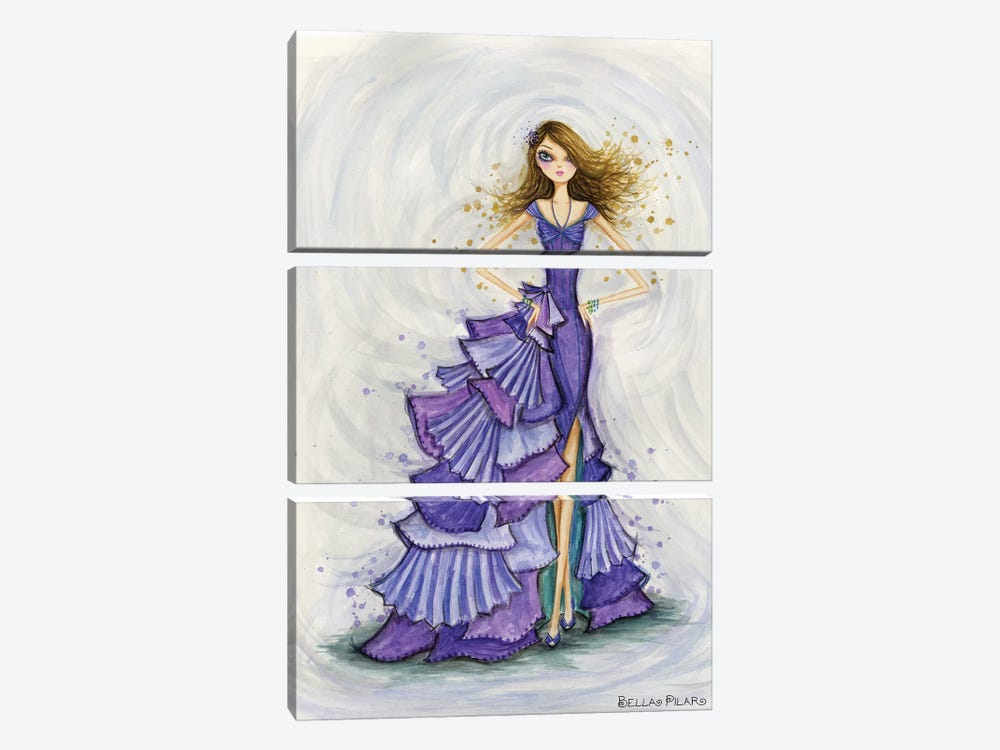 Gemstones Violet by Bella Pilar 3-piece Canvas Art Print