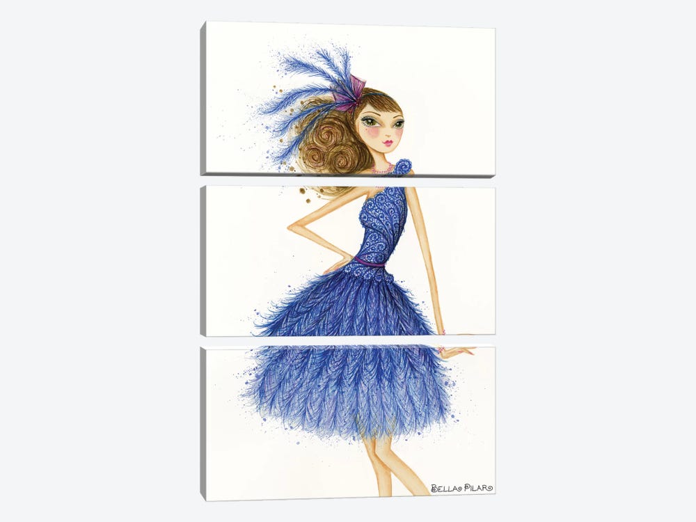 Florence In Feathers by Bella Pilar 3-piece Canvas Wall Art
