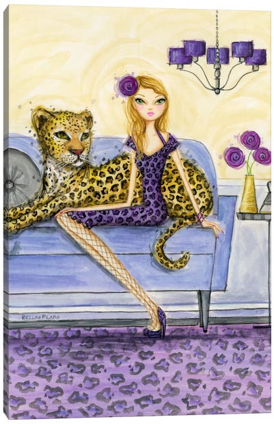 Lula and Leopard Canvas Art Print - Fashion Illustrations