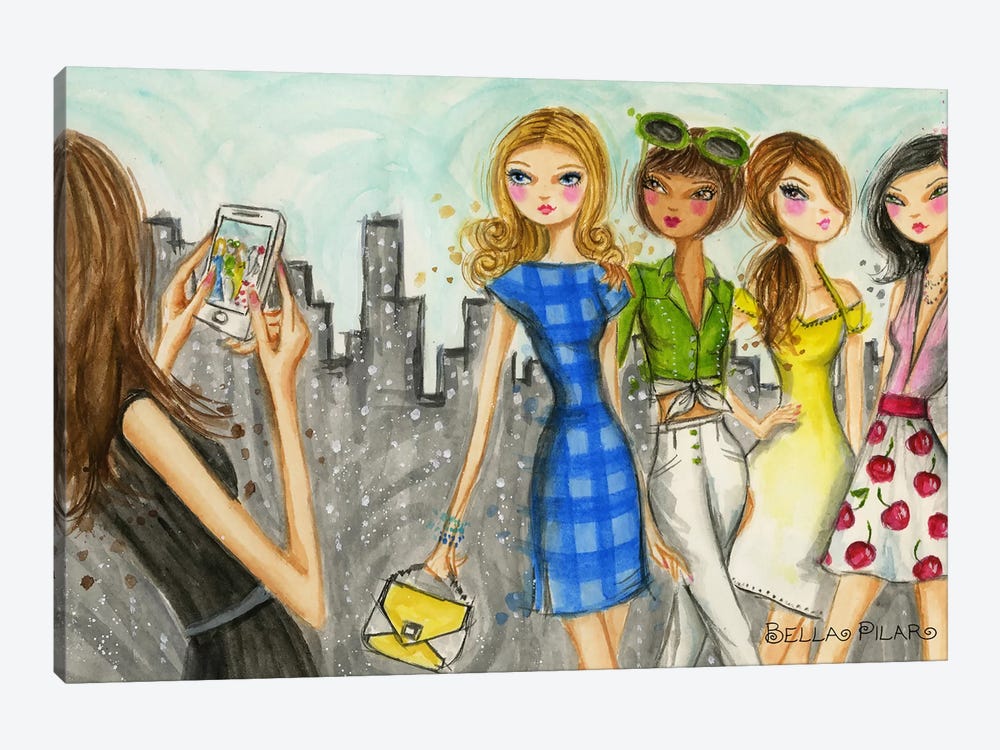 Girls New York Getaway by Bella Pilar 1-piece Canvas Art Print