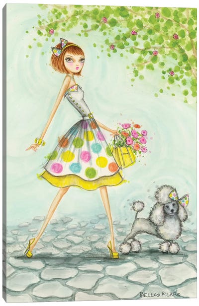 Dottie & Princess Poodle Canvas Art Print - Bella Pilar