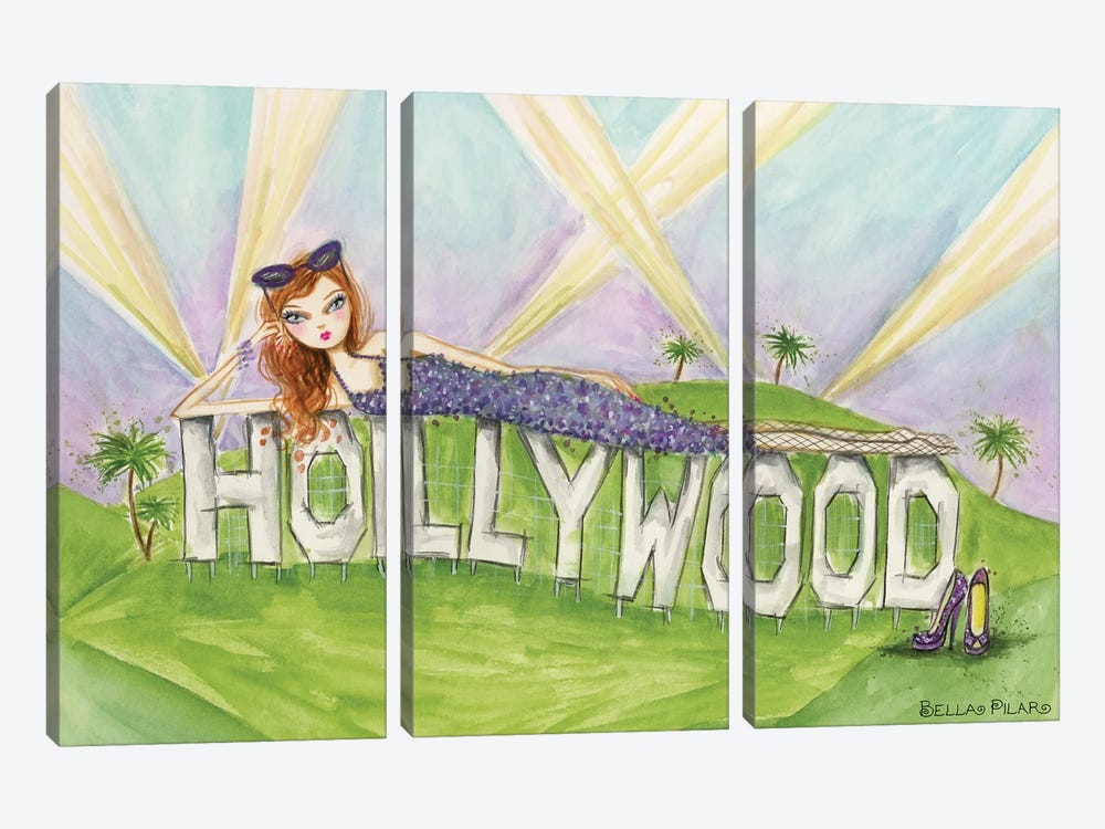 Postcard From Hollywood by Bella Pilar 3-piece Canvas Artwork