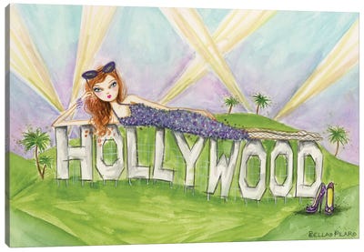 Postcard From Hollywood Canvas Art Print - Hill & Hillside Art