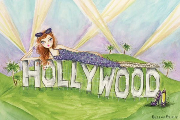 Hollywood Sign: Postcard From Hollywood by Bella Pilar
