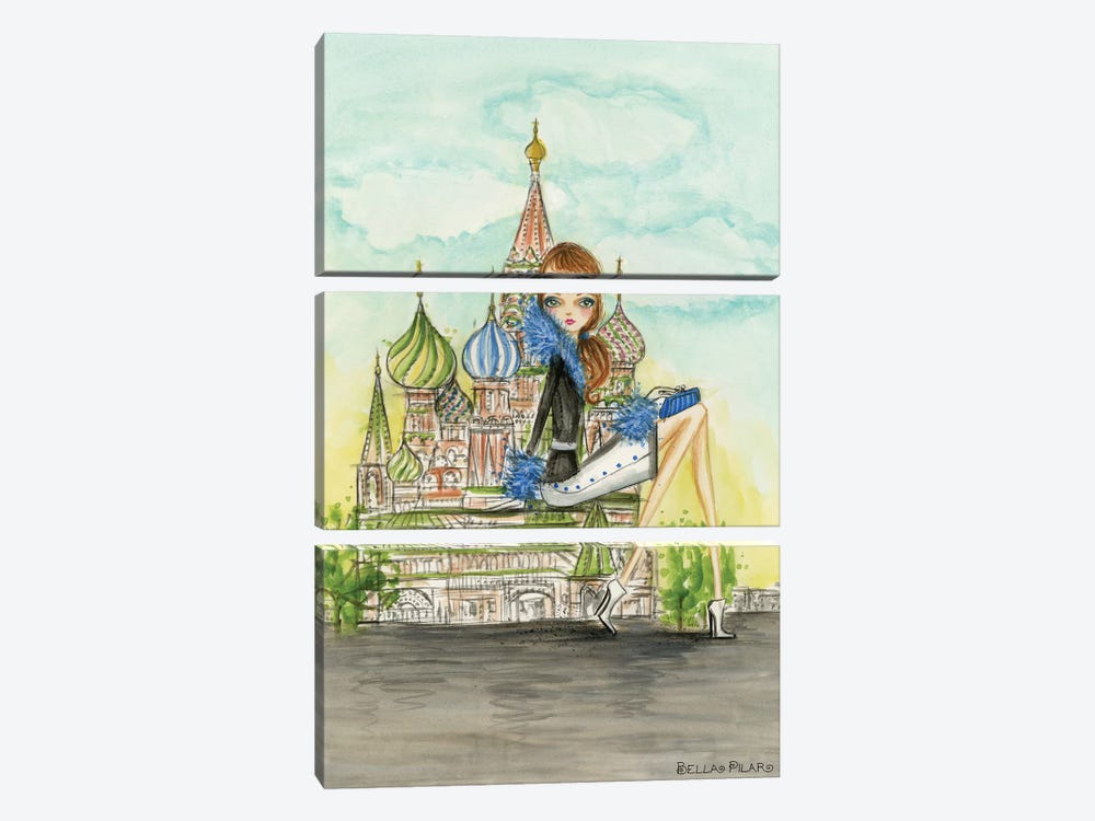 Postcard From Moscow by Bella Pilar 3-piece Canvas Artwork