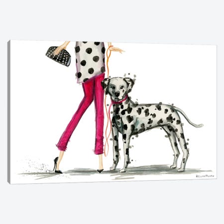 Girls Best Friend, Darla and her Dalmatian Canvas Print #BPR1} by Bella Pilar Canvas Print