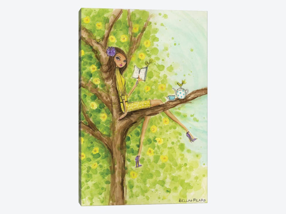 Spring Teatime for Bookworms by Bella Pilar 1-piece Art Print