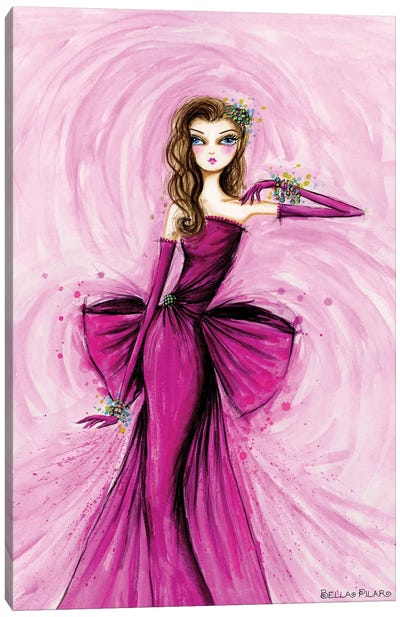 Starlet in Magenta Canvas Art Print - Dress & Gown Art