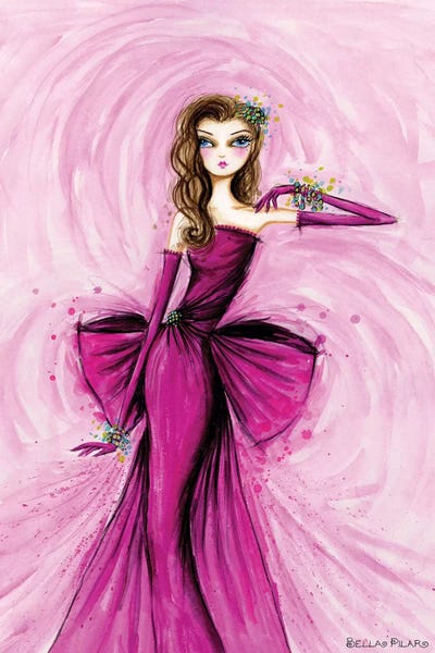 Fashion Illustrations: Starlet in Magenta by Bella Pilar
