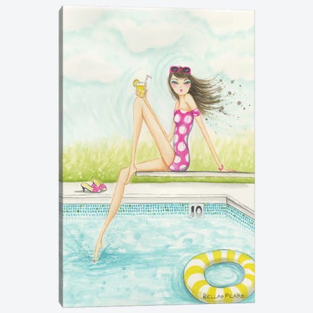 Backyard Pool Canvas Print #BPR20} by Bella Pilar Canvas Artwork